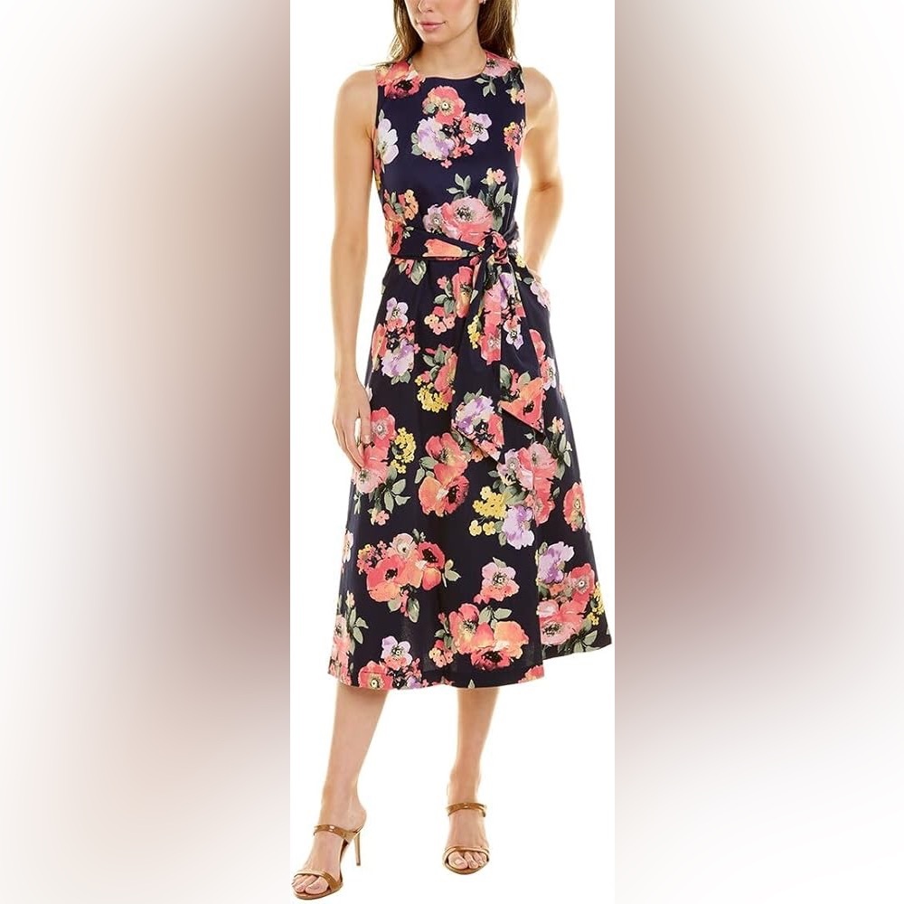 Anne Klein floral printed A-Line Dress size M